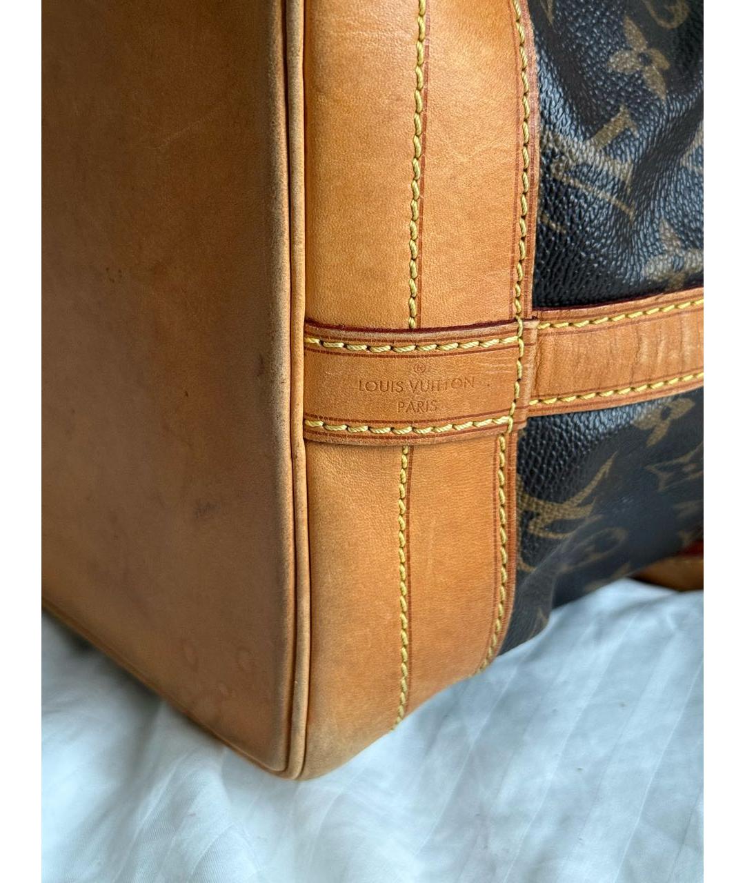 LOUIS VUITTON Коричневая кожаная сумка с короткими ручками, фото 3