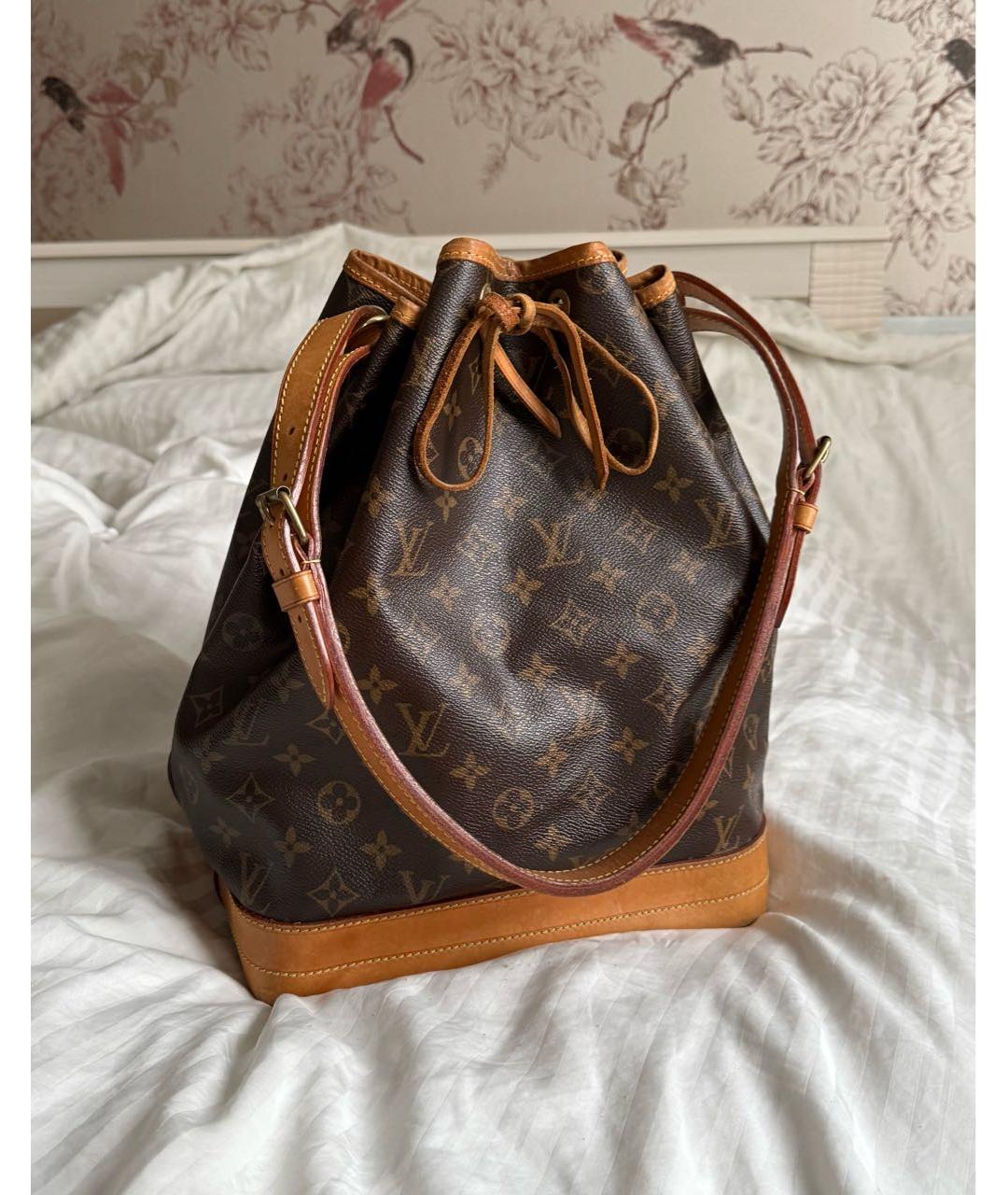 LOUIS VUITTON Коричневая кожаная сумка с короткими ручками, фото 9