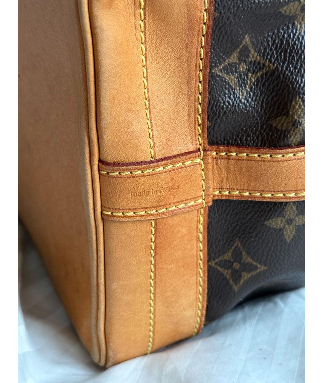 LOUIS VUITTON Коричневая кожаная сумка с короткими ручками, фото 4