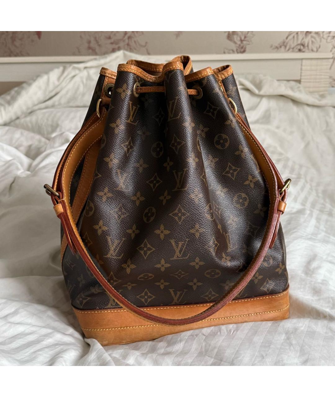 LOUIS VUITTON Коричневая кожаная сумка с короткими ручками, фото 2