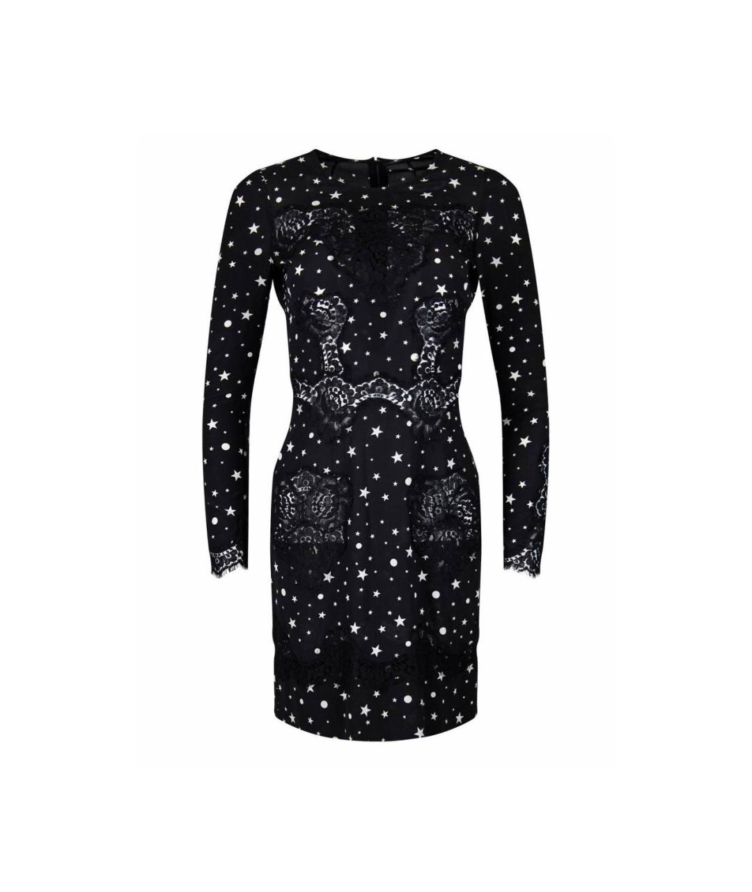 DOLCE&GABBANA Черное шелковое повседневное платье, фото 2