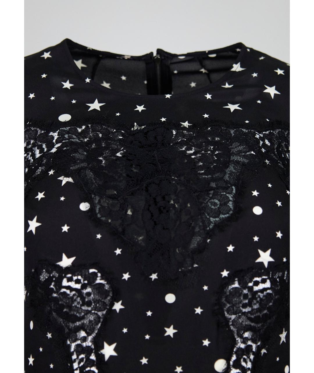DOLCE&GABBANA Черное шелковое повседневное платье, фото 4