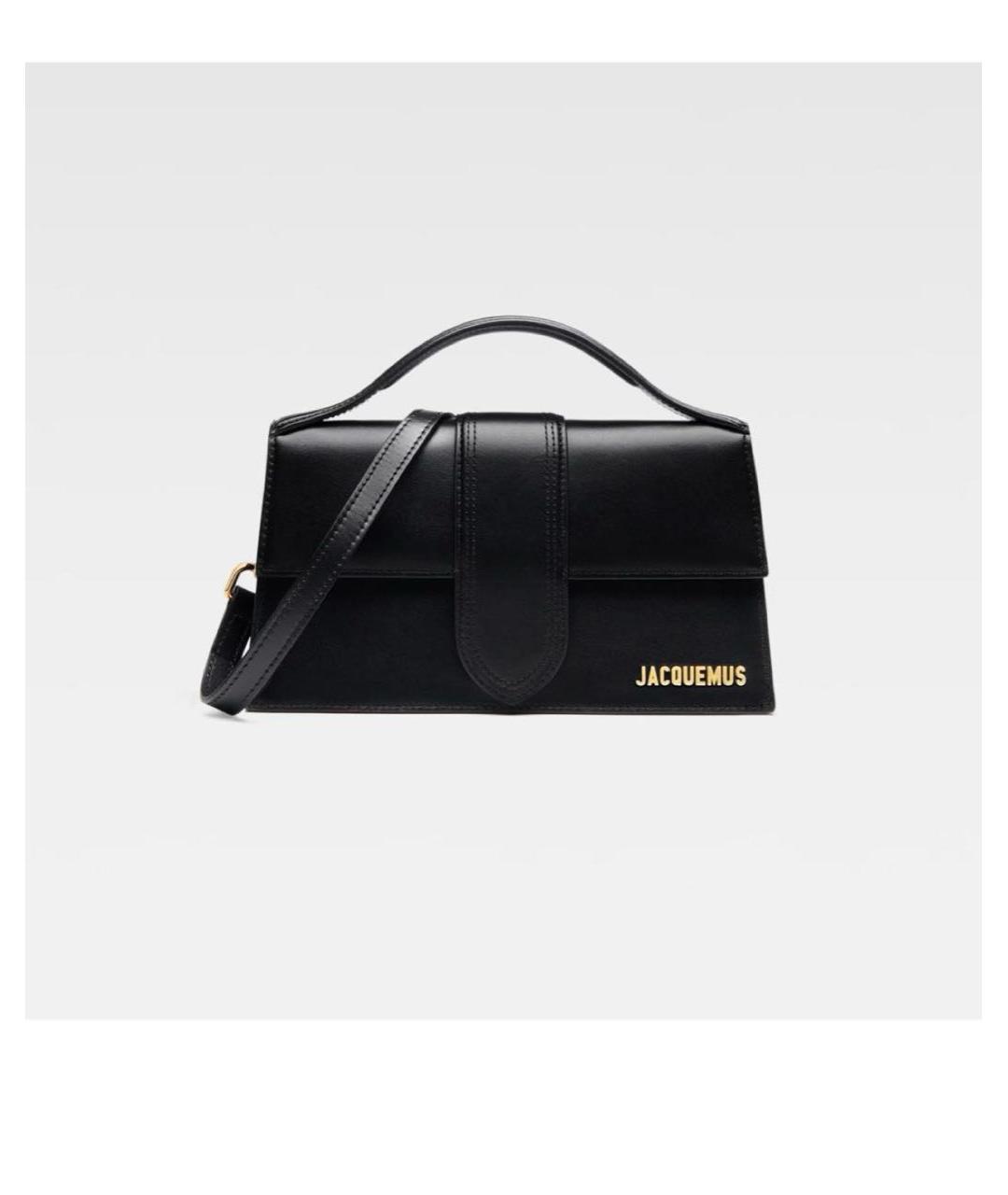 JACQUEMUS Черная кожаная сумка с короткими ручками, фото 6
