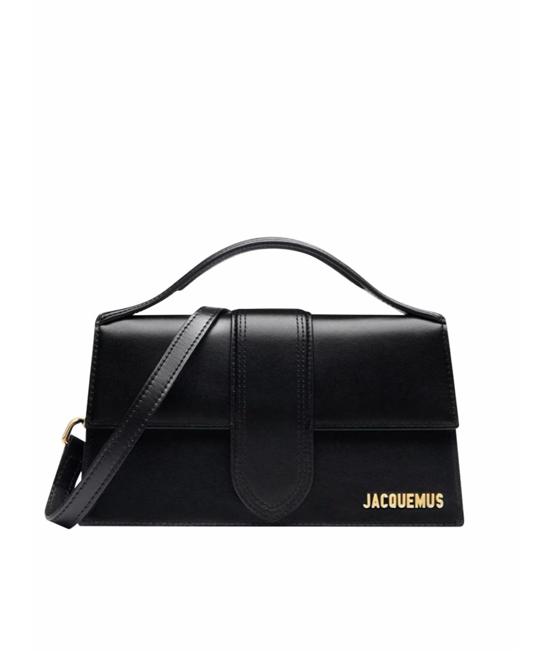 JACQUEMUS Черная кожаная сумка с короткими ручками, фото 7
