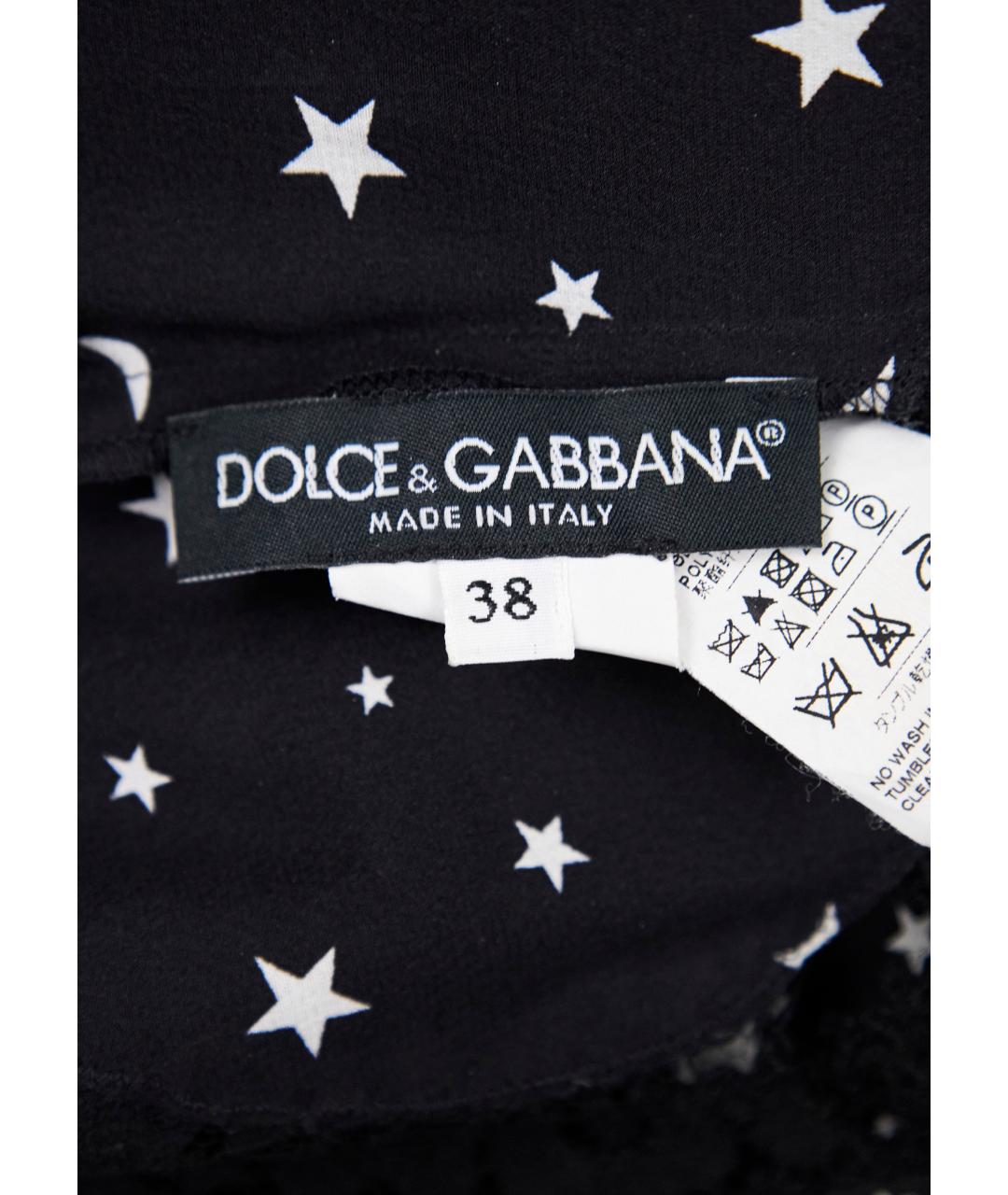 DOLCE&GABBANA Черное шелковое повседневное платье, фото 4