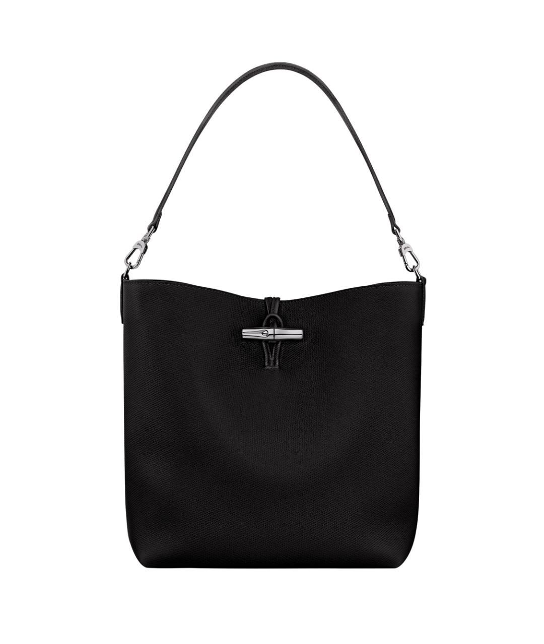 LONGCHAMP Черная кожаная сумка через плечо, фото 1