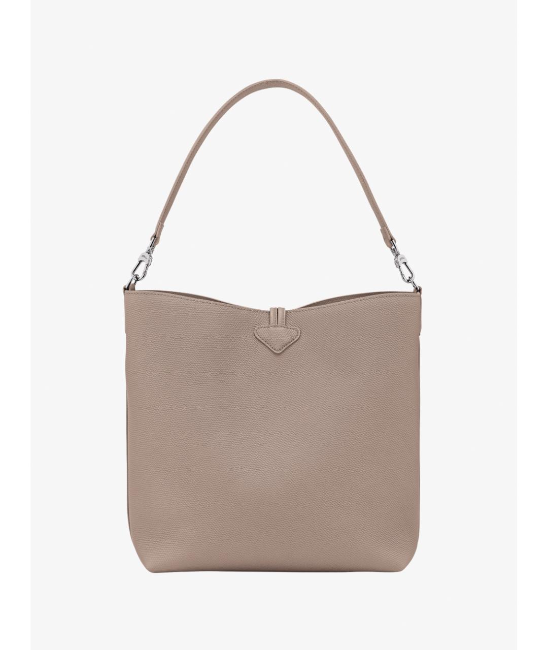 LONGCHAMP Бежевая кожаная сумка через плечо, фото 2