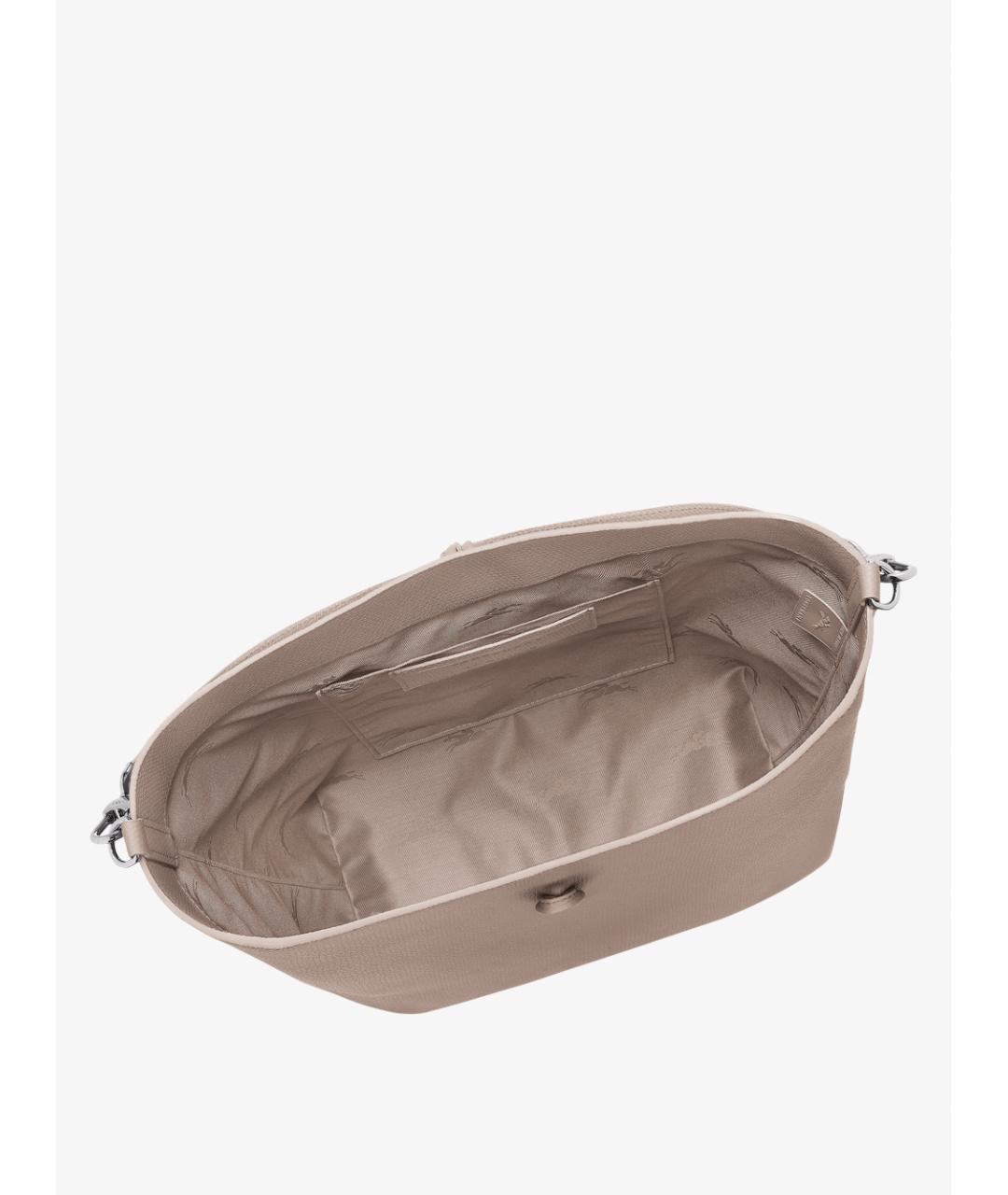 LONGCHAMP Бежевая кожаная сумка через плечо, фото 4
