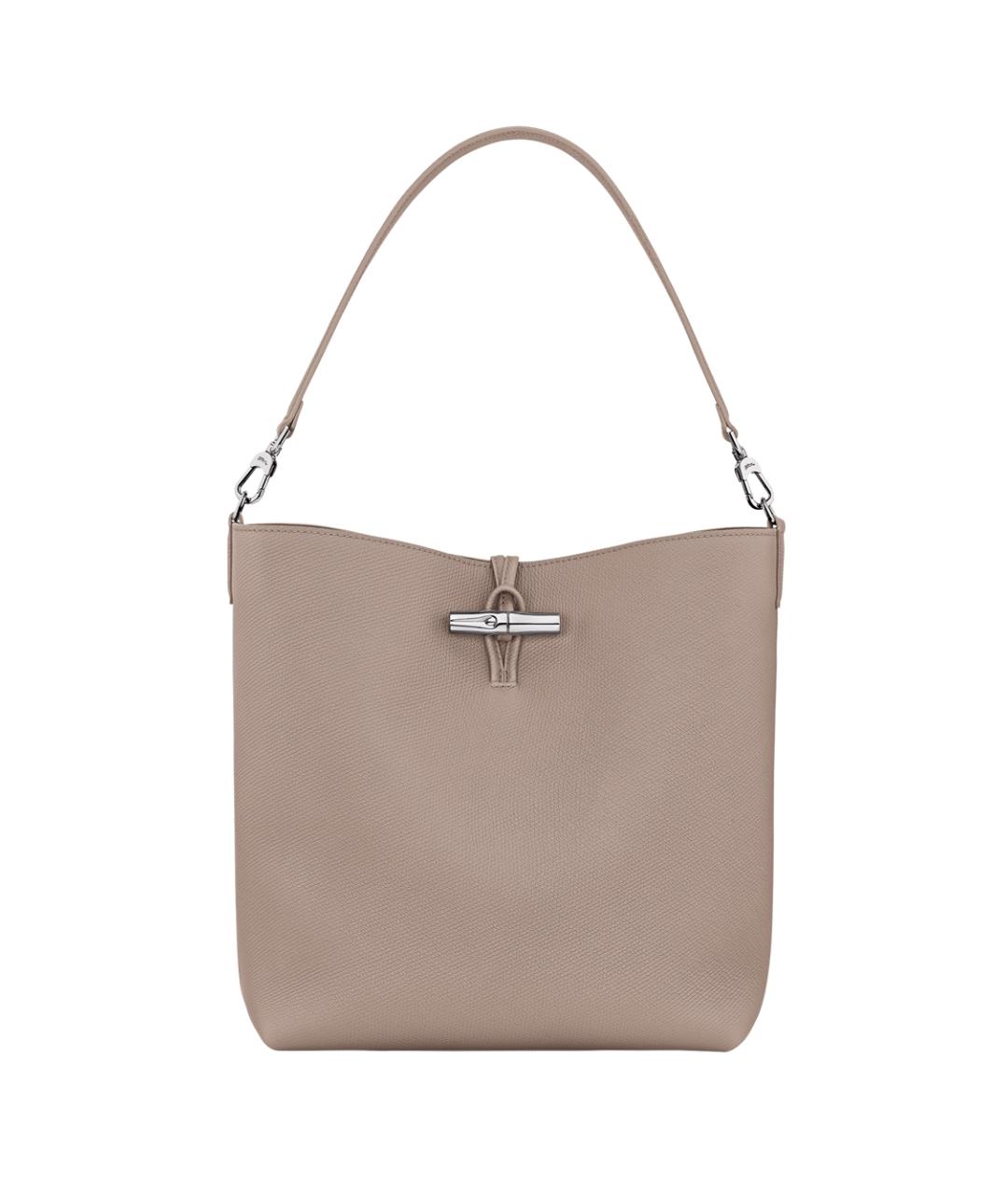 LONGCHAMP Бежевая кожаная сумка через плечо, фото 1