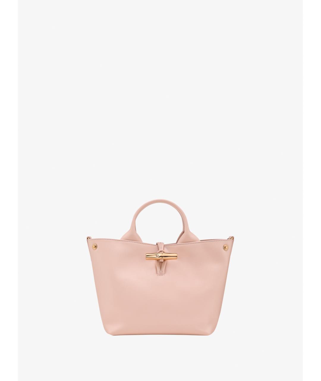 LONGCHAMP Розовая кожаная сумка тоут, фото 4