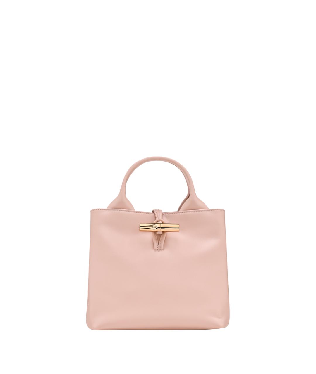 LONGCHAMP Розовая кожаная сумка тоут, фото 1