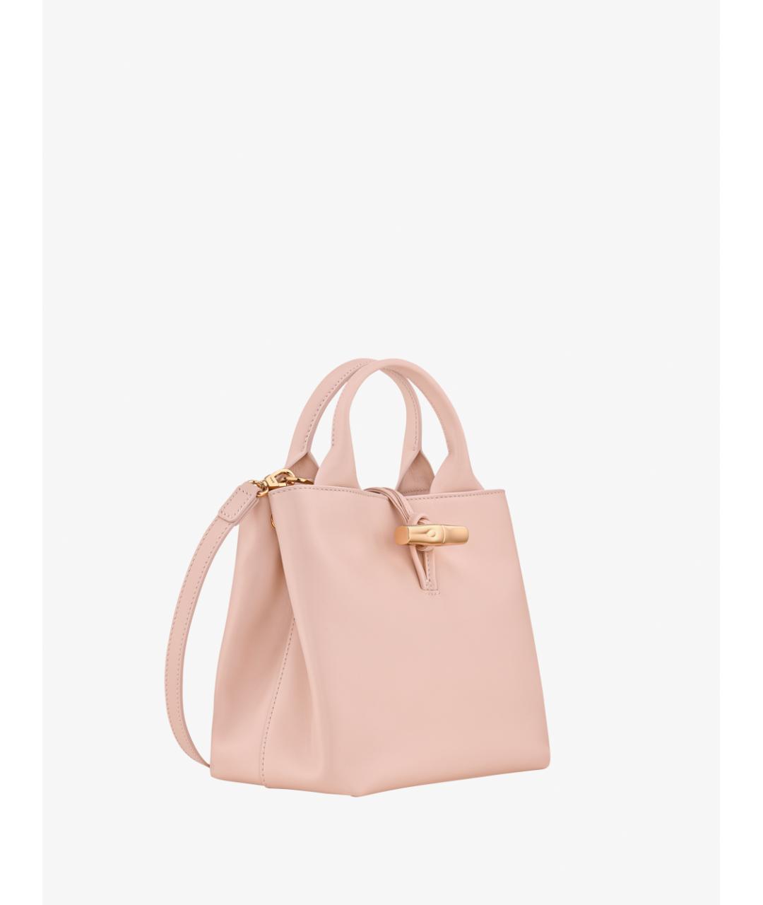 LONGCHAMP Розовая кожаная сумка тоут, фото 3