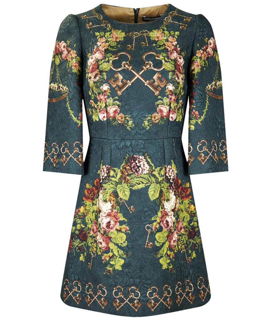 DOLCE&GABBANA Зеленые полиэстеровое платье, фото 1