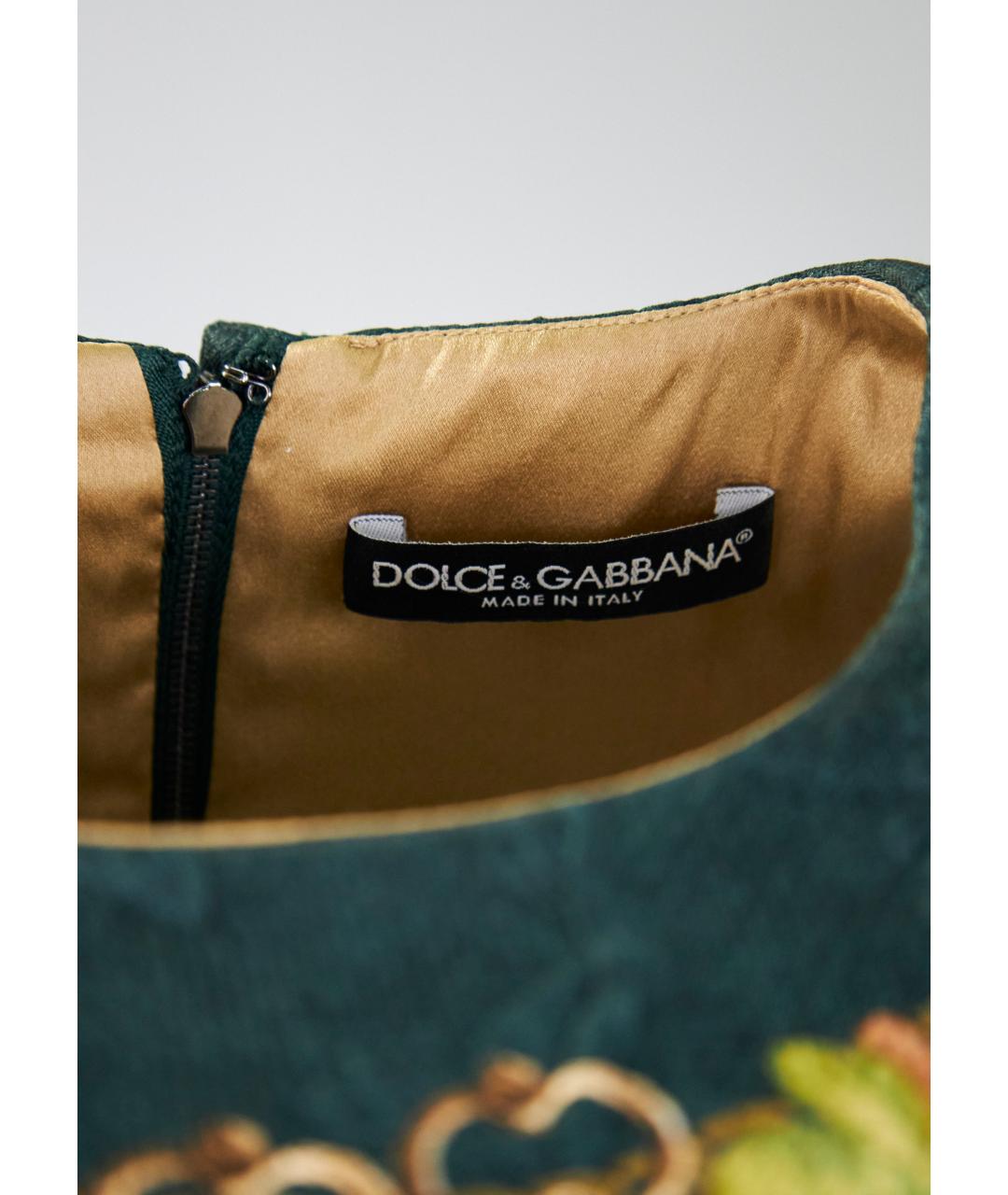 DOLCE&GABBANA Зеленые полиэстеровое платье, фото 3