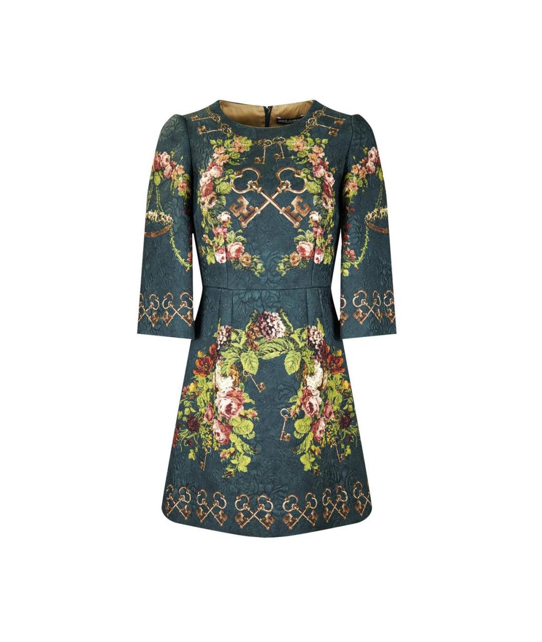 DOLCE&GABBANA Зеленые полиэстеровое платье, фото 7