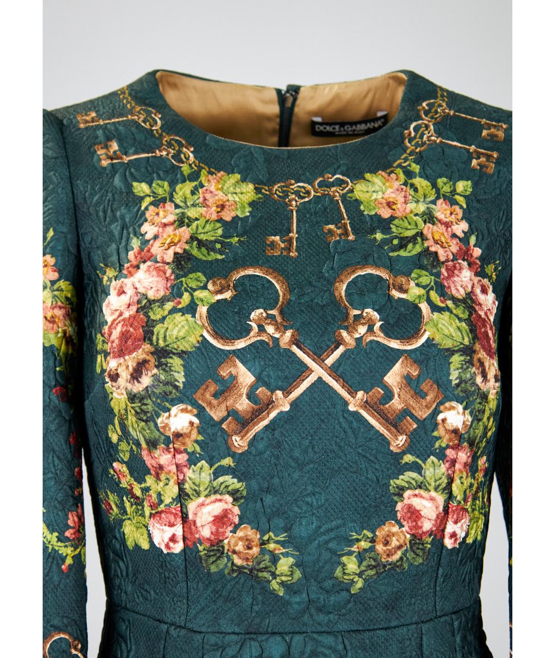 DOLCE&GABBANA Зеленые полиэстеровое платье, фото 4