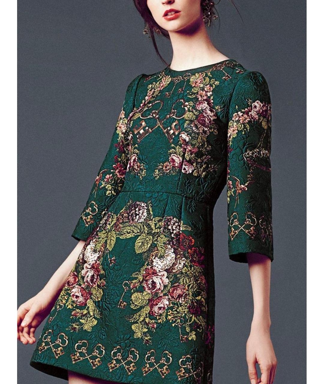 DOLCE&GABBANA Зеленые полиэстеровое платье, фото 6