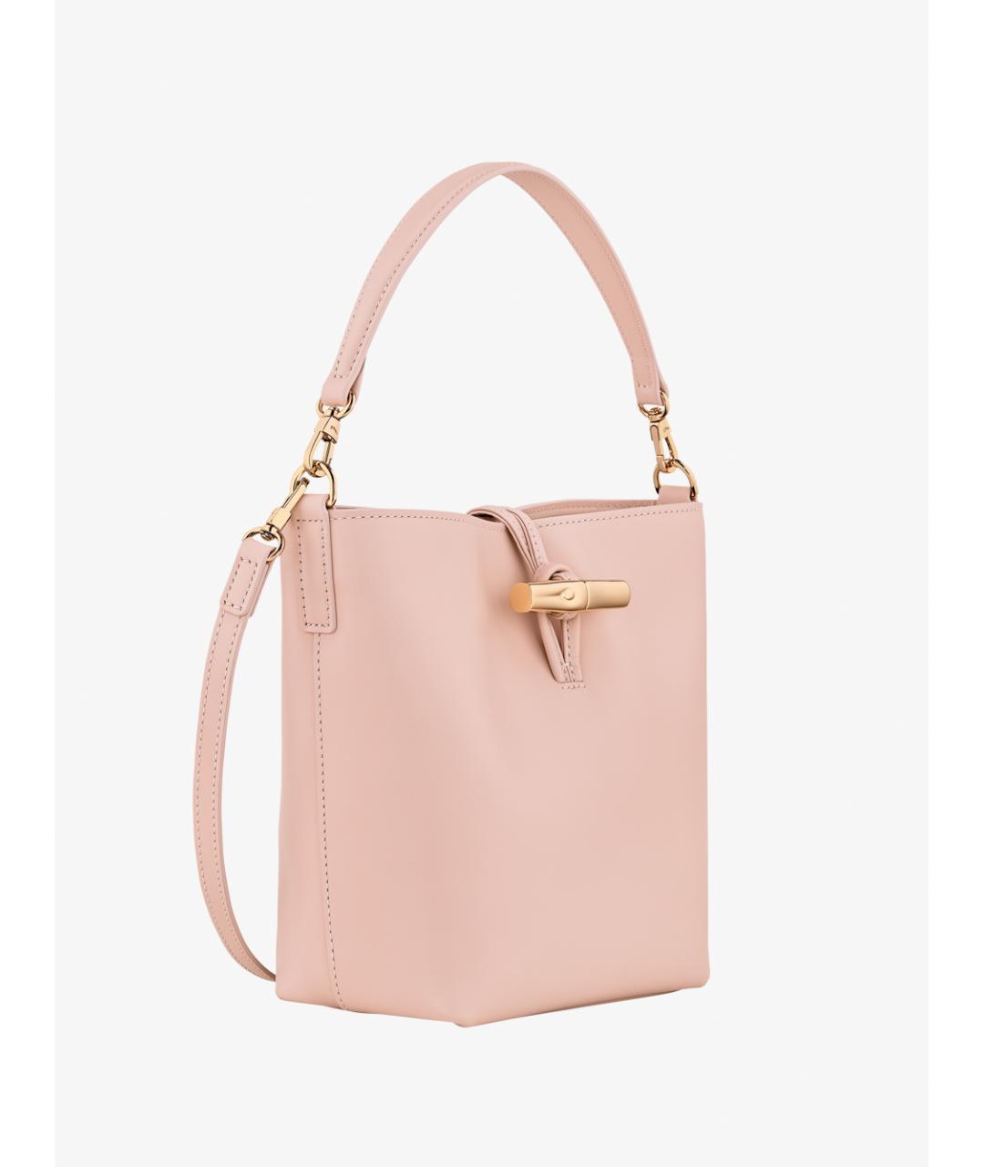 LONGCHAMP Розовая кожаная сумка через плечо, фото 3