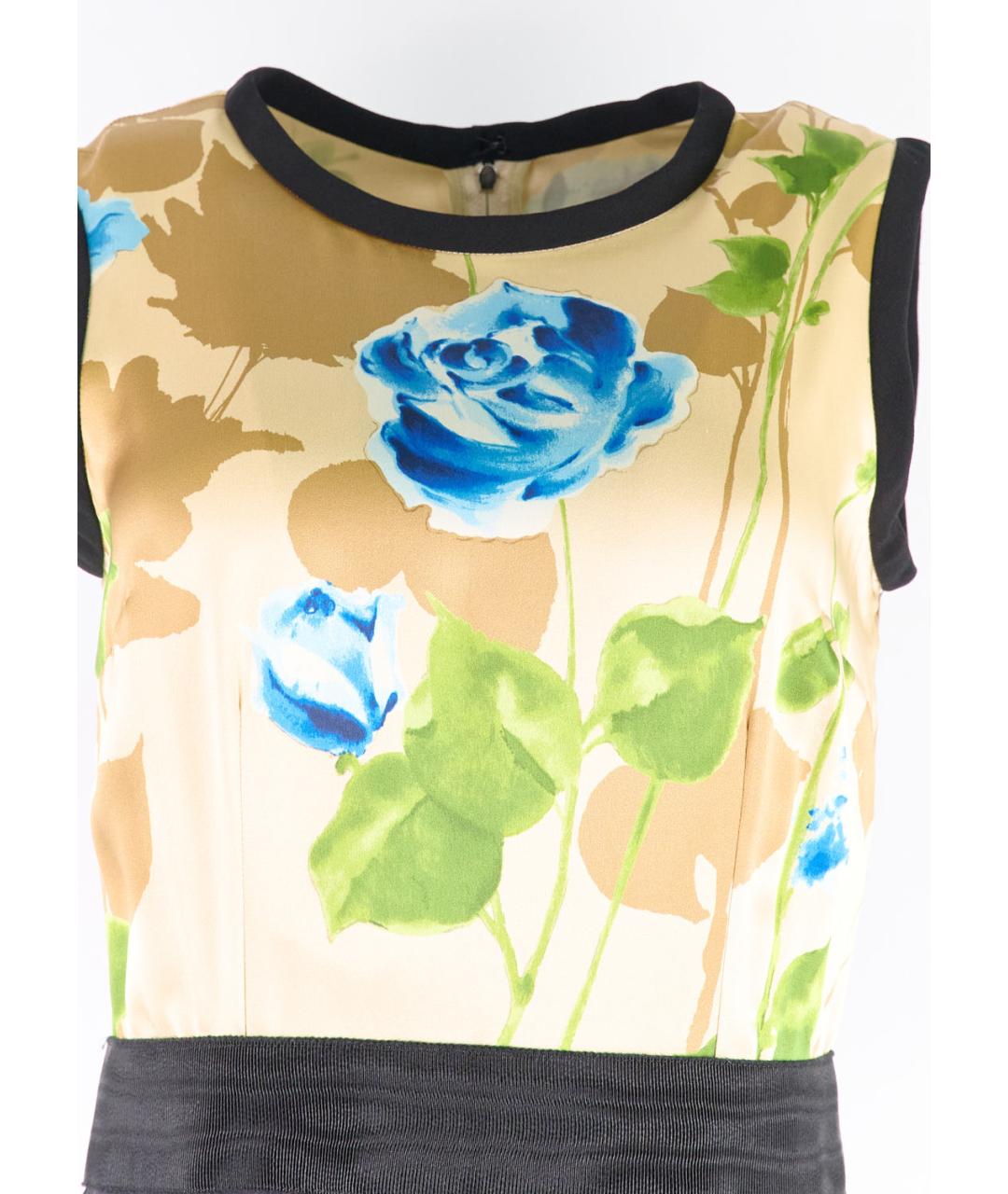 DOLCE&GABBANA Мульти шелковое повседневное платье, фото 5