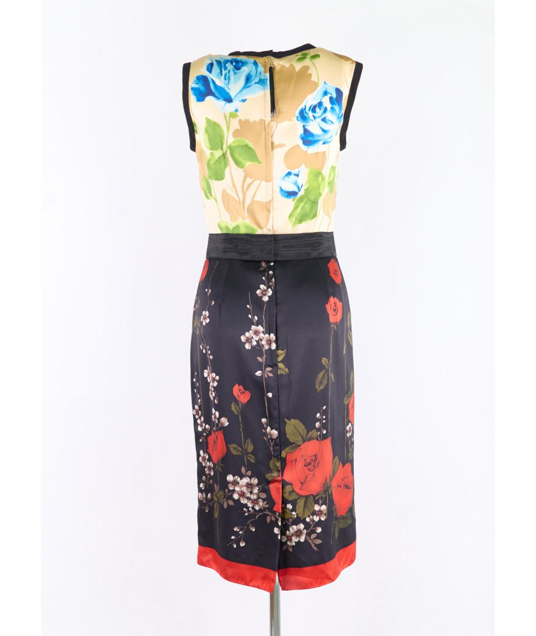 DOLCE&GABBANA Мульти шелковое повседневное платье, фото 3