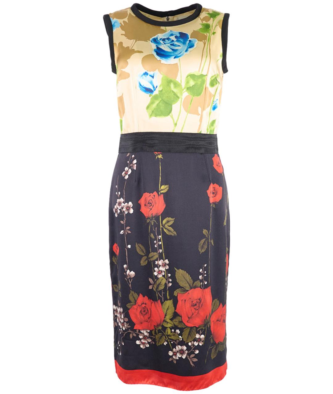 DOLCE&GABBANA Мульти шелковое повседневное платье, фото 1