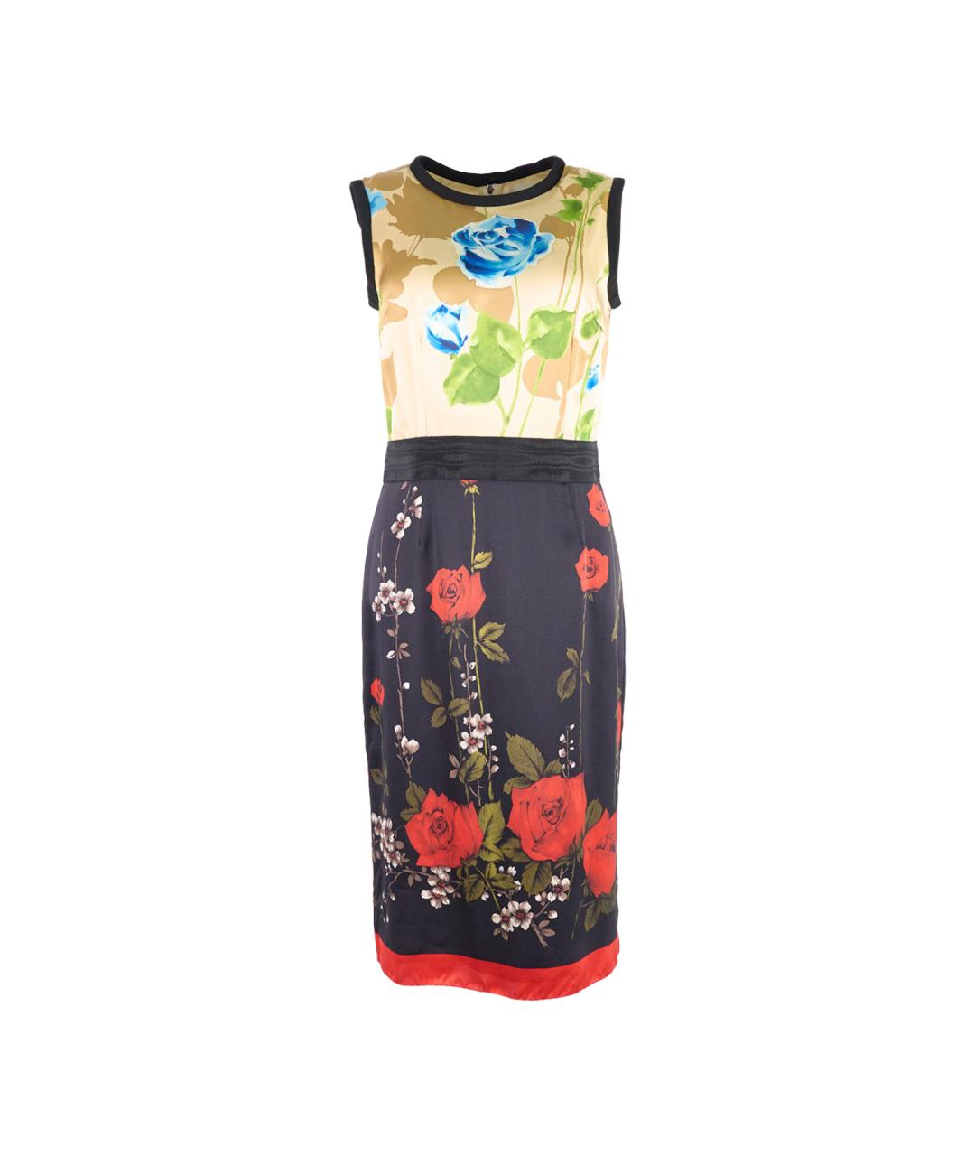 DOLCE&GABBANA Мульти шелковое повседневное платье, фото 6