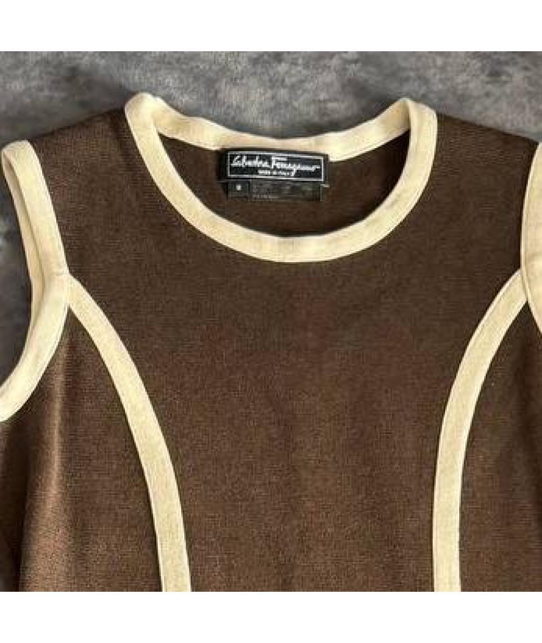 FERRAGAMO Коричневое платье, фото 2
