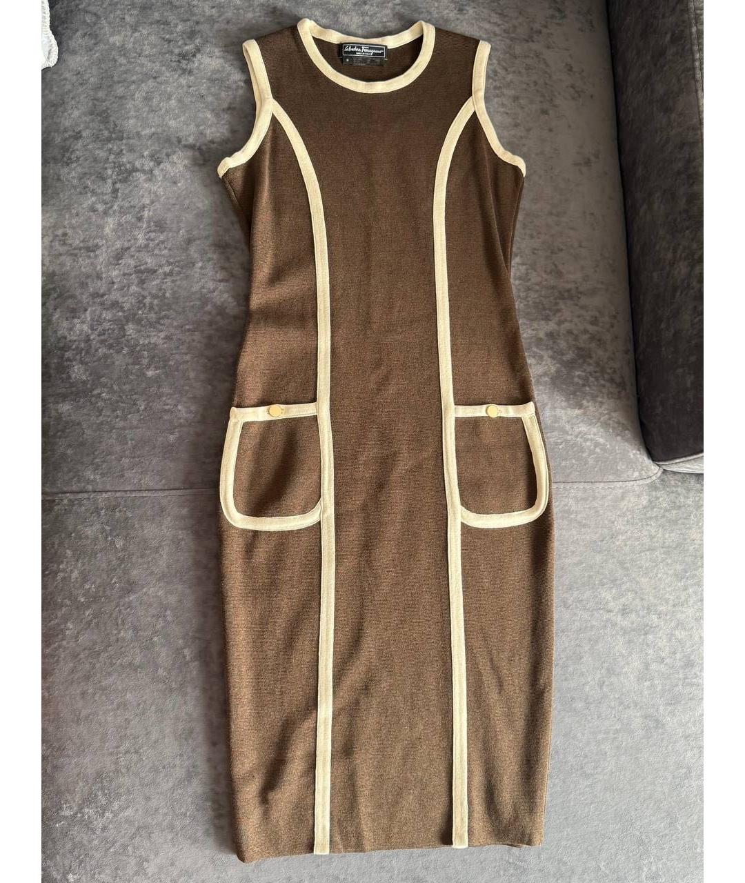 FERRAGAMO Коричневое платье, фото 3