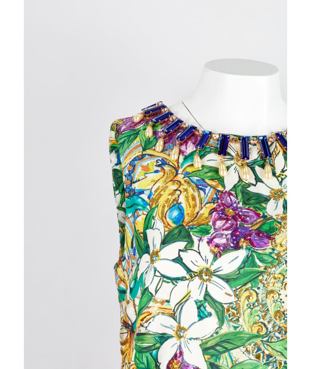 DOLCE&GABBANA Мульти шелковое коктейльное платье, фото 5
