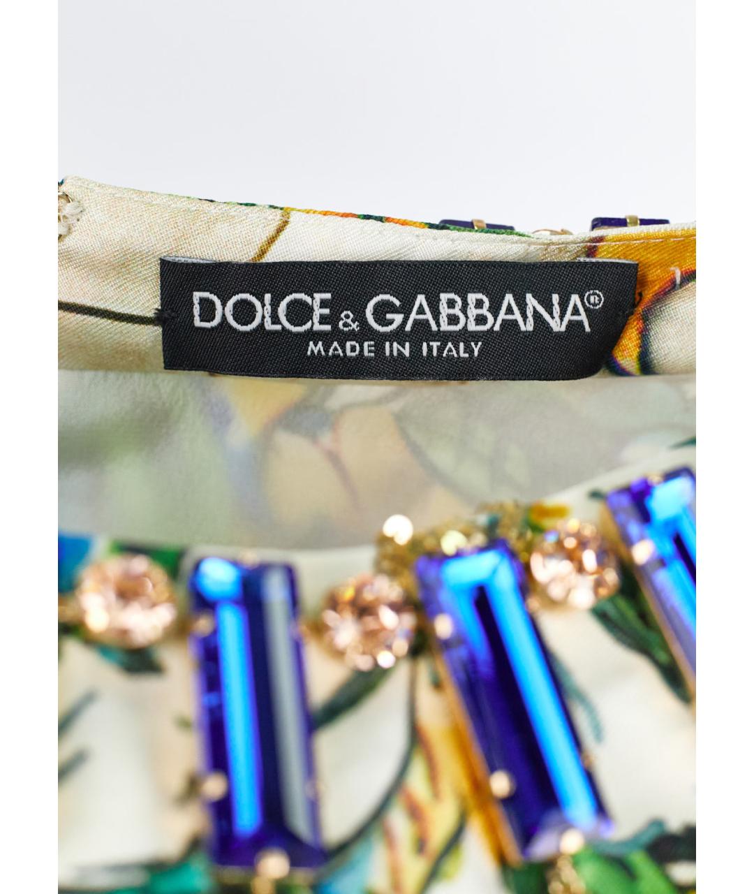 DOLCE&GABBANA Мульти шелковое коктейльное платье, фото 3