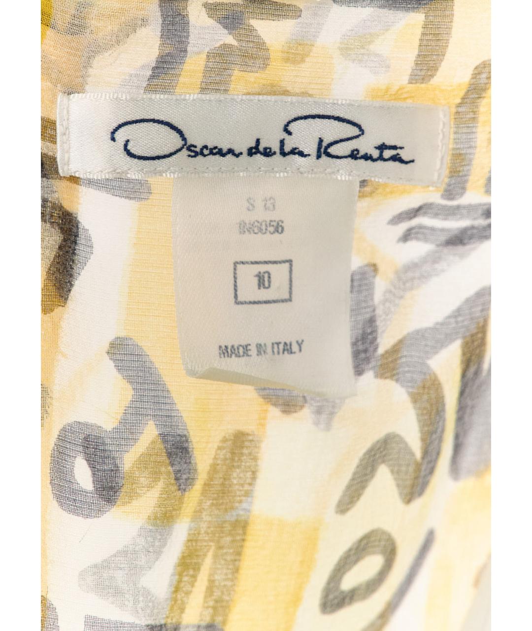 OSCAR DE LA RENTA Желтое шелковое повседневное платье, фото 3
