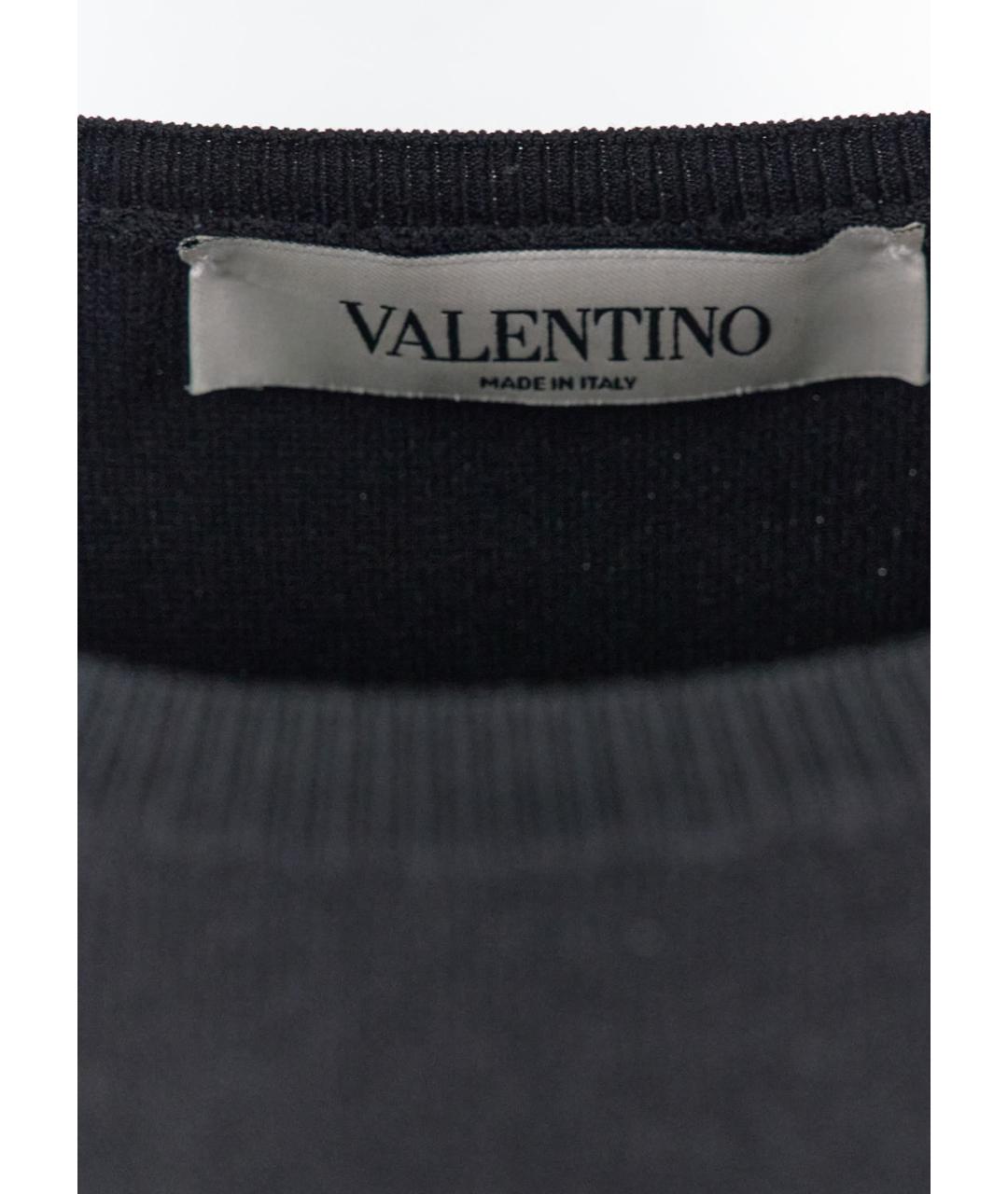 VALENTINO Черное вискозное повседневное платье, фото 3