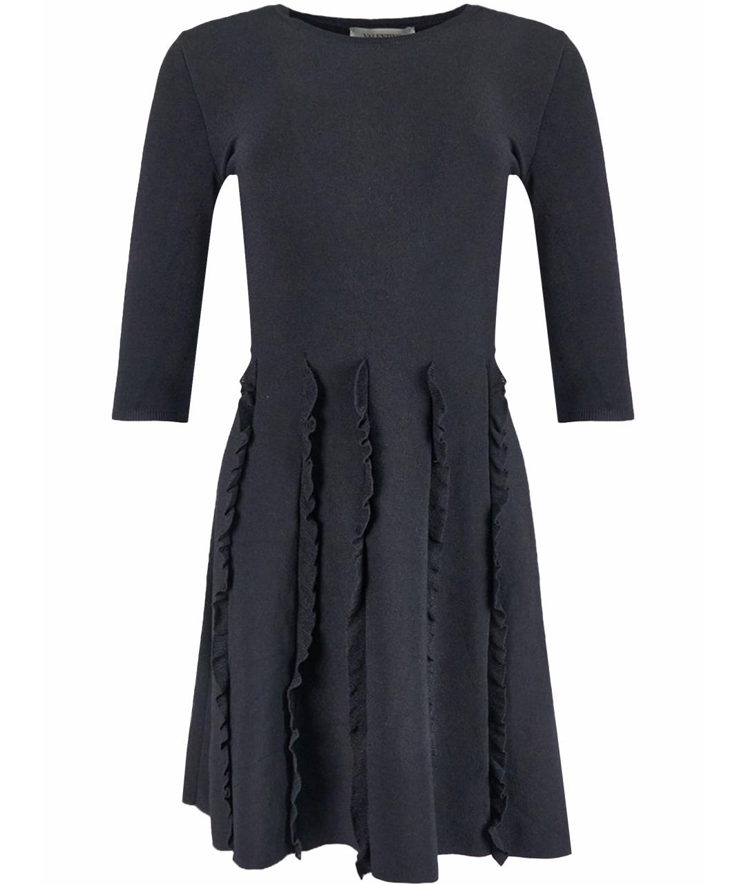 VALENTINO Черное вискозное повседневное платье, фото 1