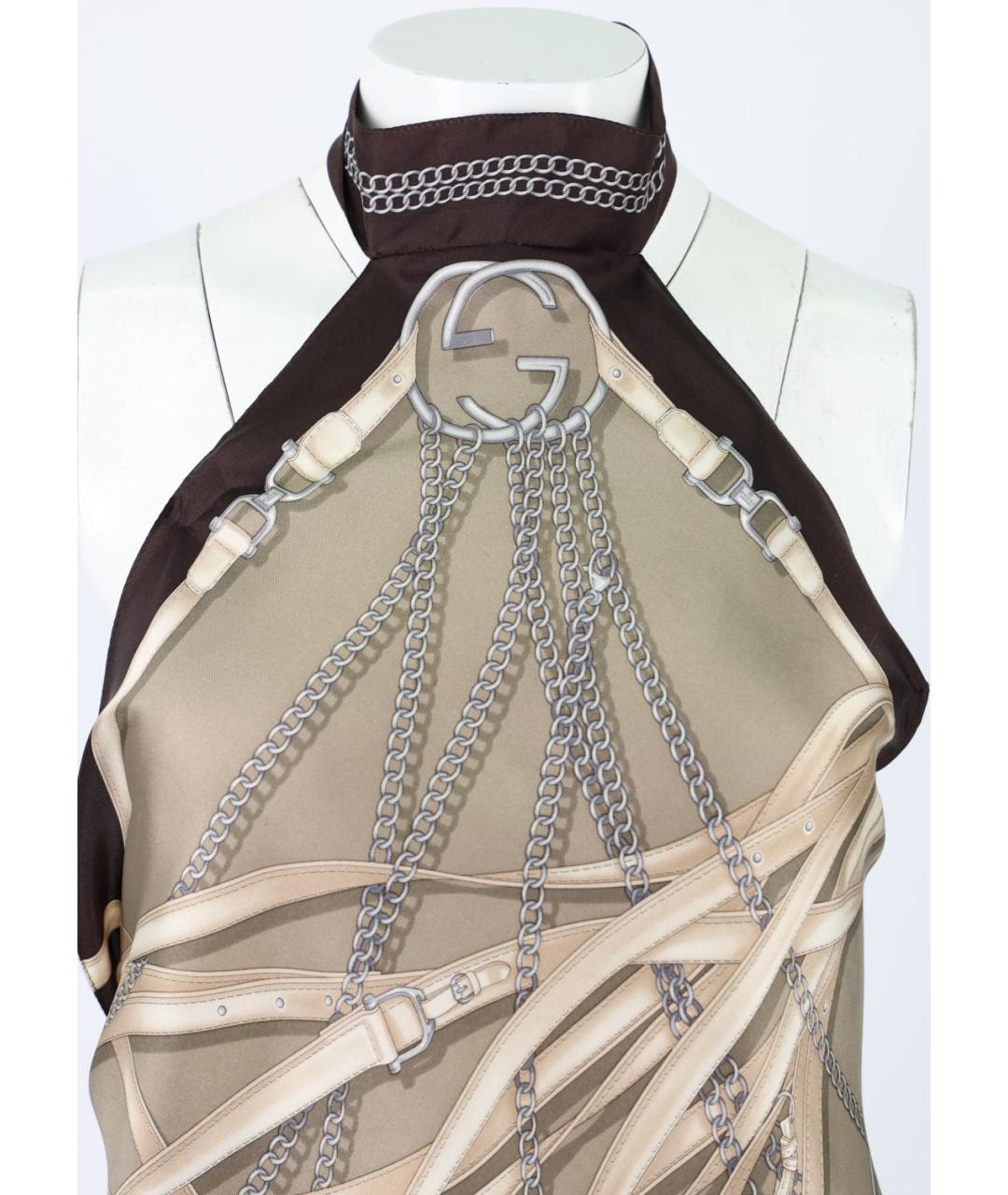 GUCCI Мульти шелковая майка, фото 3