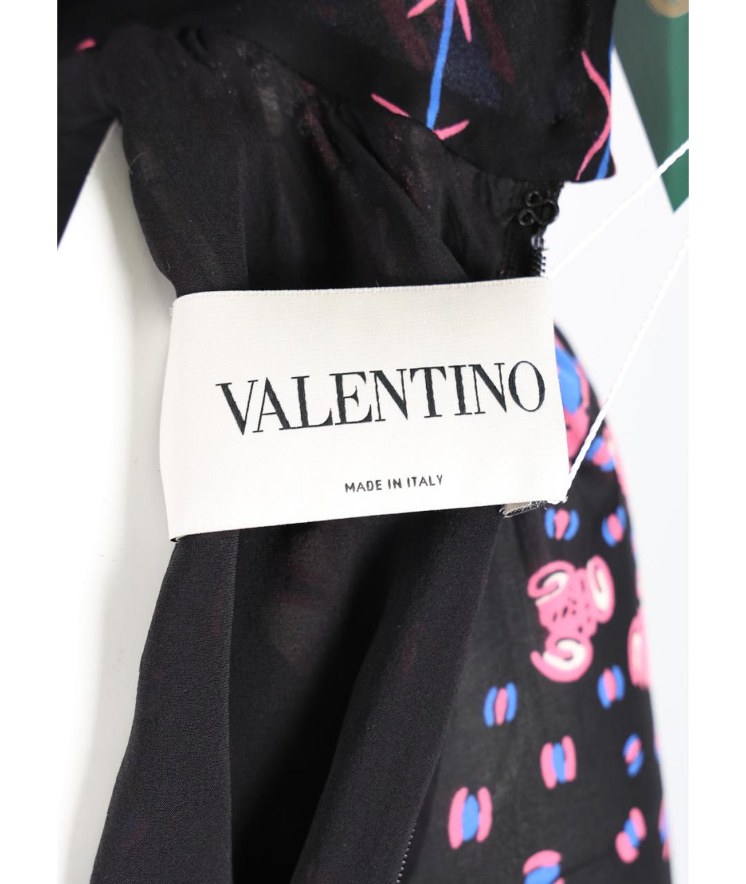 VALENTINO Черное шелковое повседневное платье, фото 3