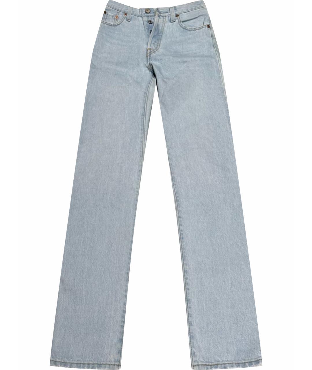 LEVI'S Голубые хлопковые прямые джинсы, фото 1