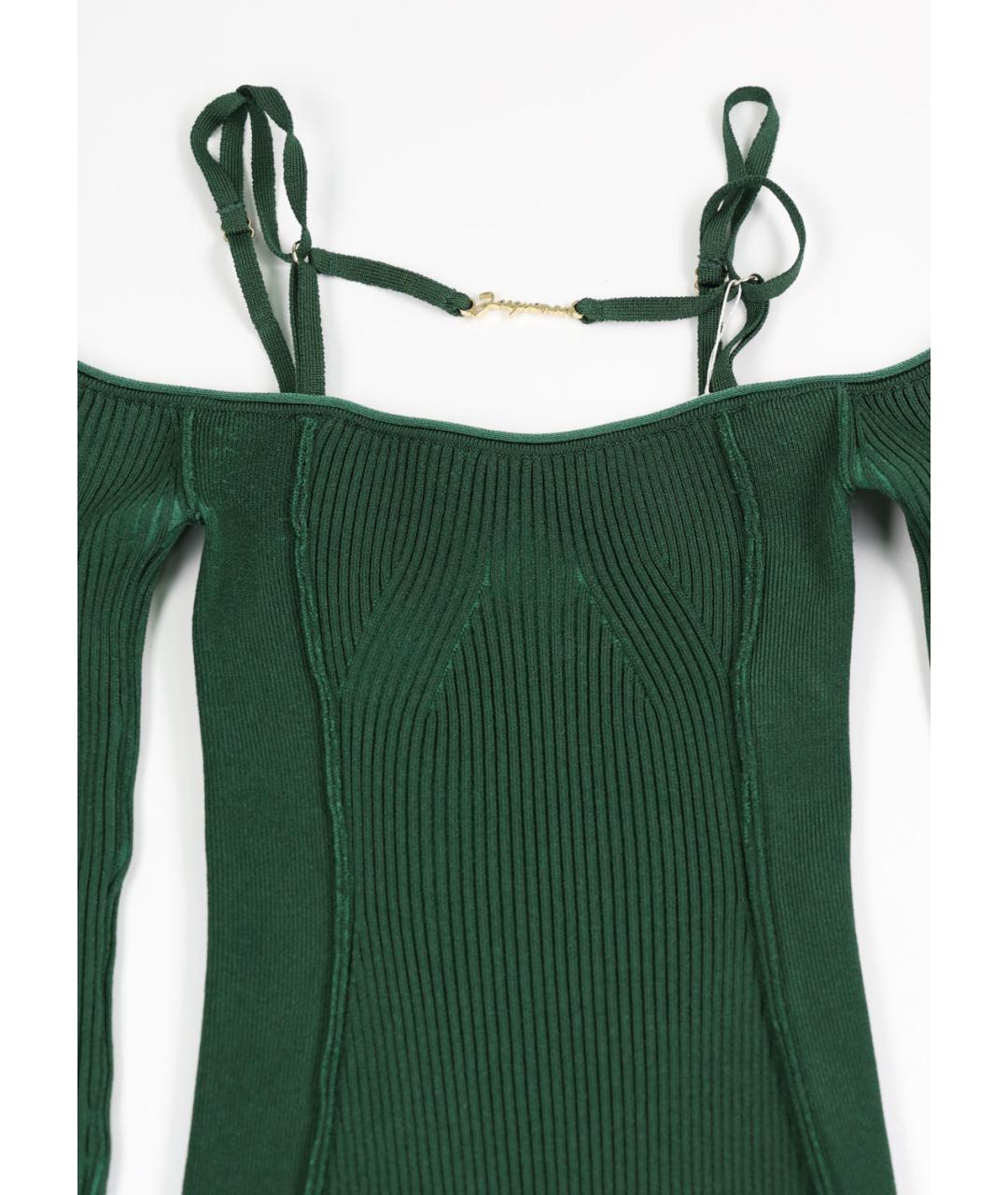 JACQUEMUS Зеленые вискозное повседневное платье, фото 4