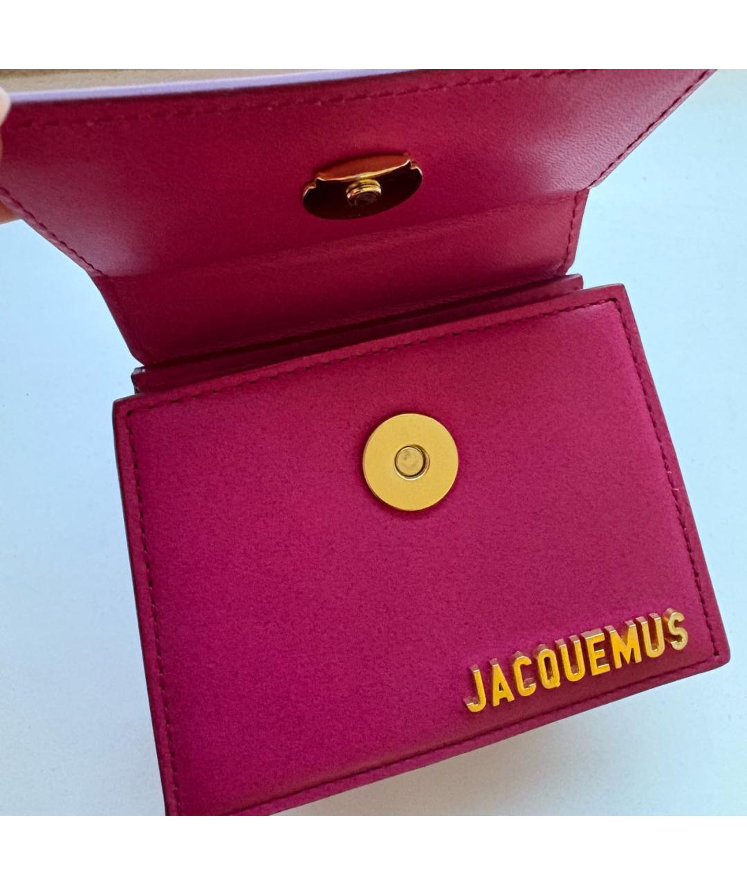 JACQUEMUS Фуксия кожаная сумка через плечо, фото 4