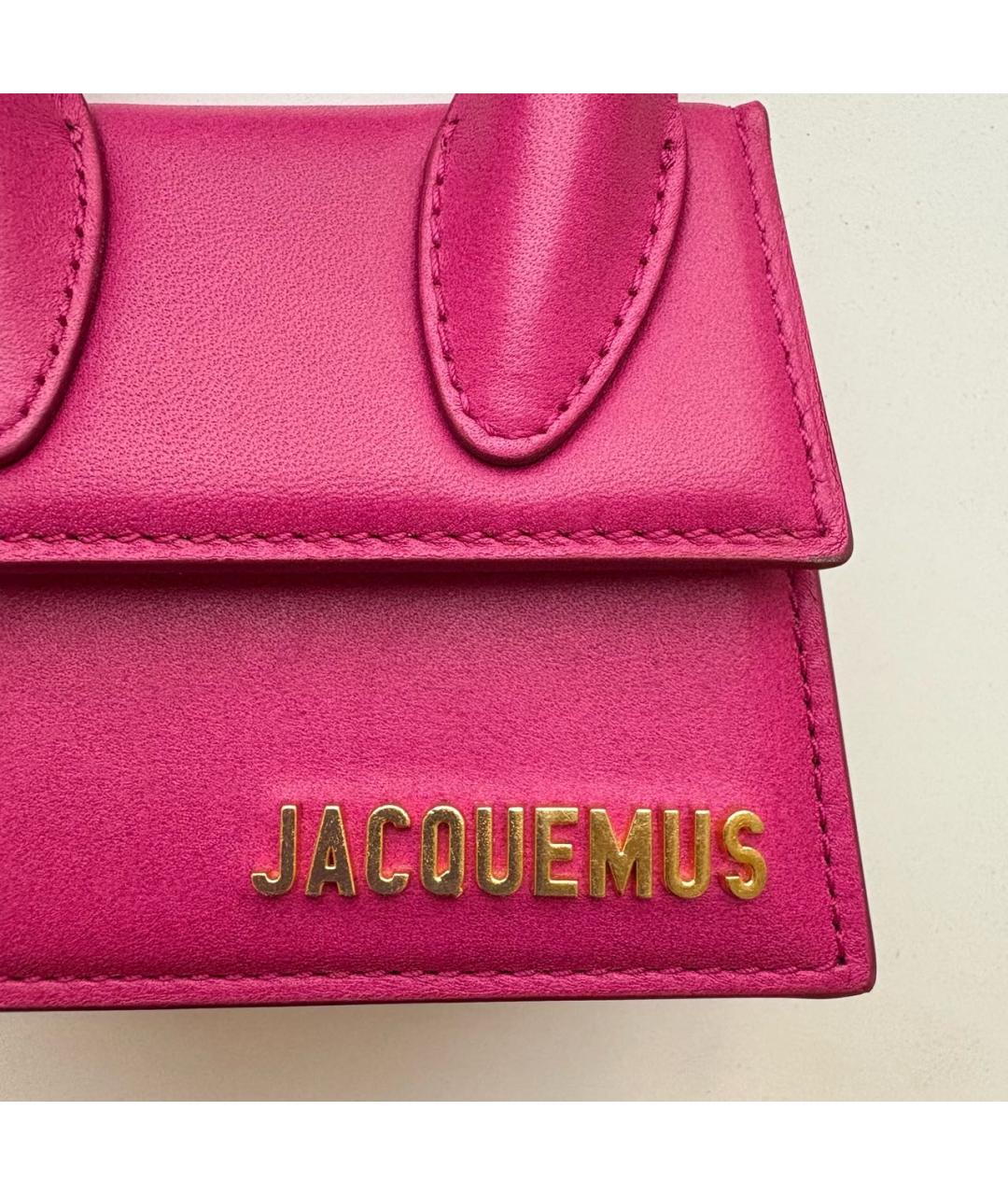 JACQUEMUS Фуксия кожаная сумка через плечо, фото 6