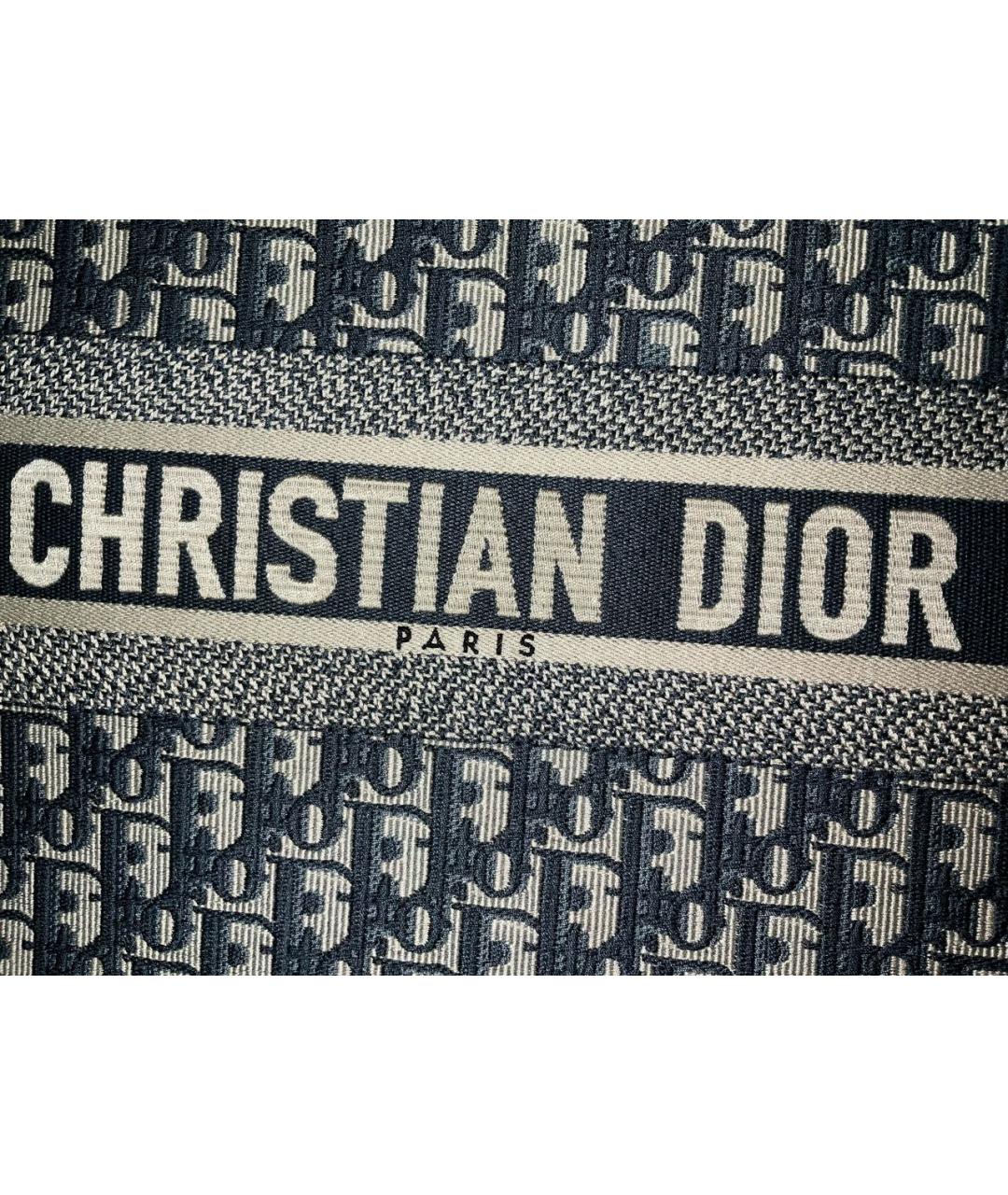 CHRISTIAN DIOR Синяя хлопковая сумка тоут, фото 4