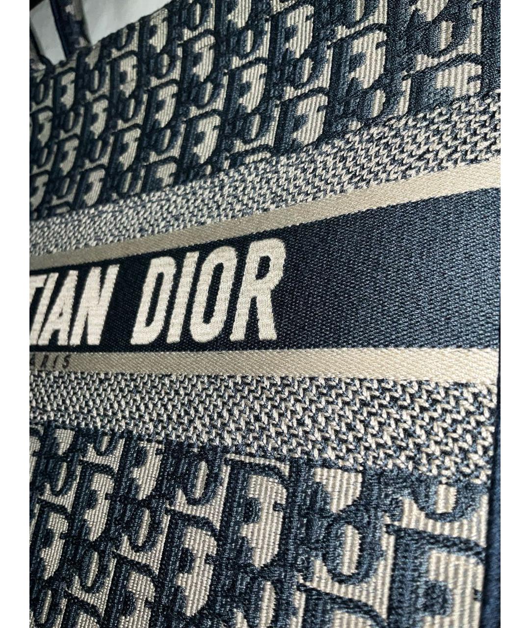 CHRISTIAN DIOR Синяя хлопковая сумка тоут, фото 5