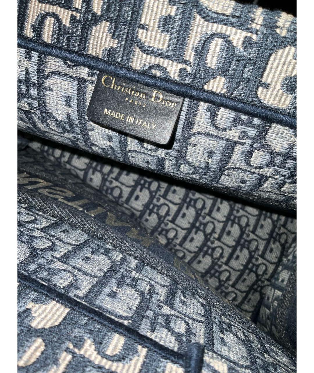 CHRISTIAN DIOR Синяя хлопковая сумка тоут, фото 6