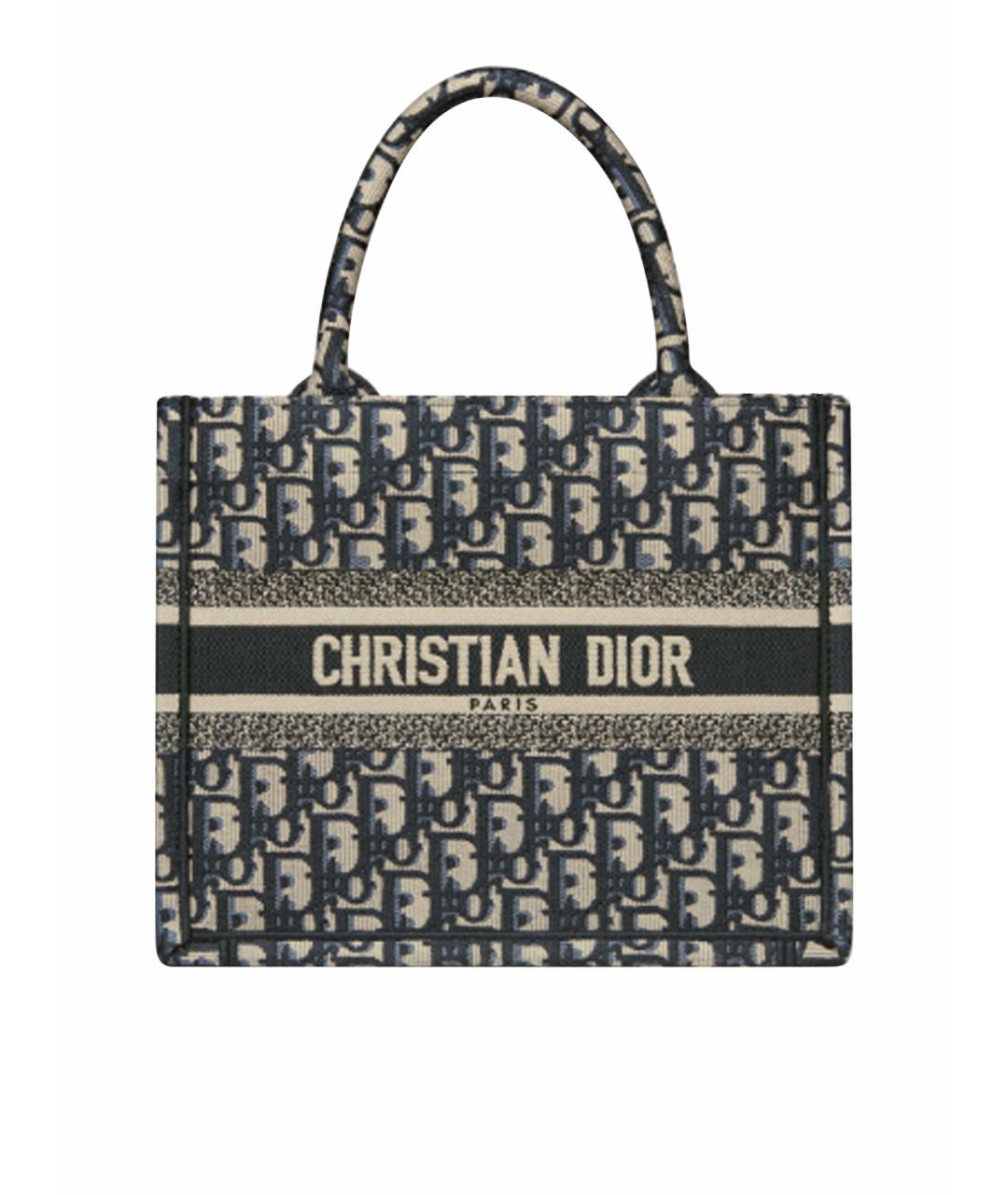 CHRISTIAN DIOR Синяя хлопковая сумка тоут, фото 1