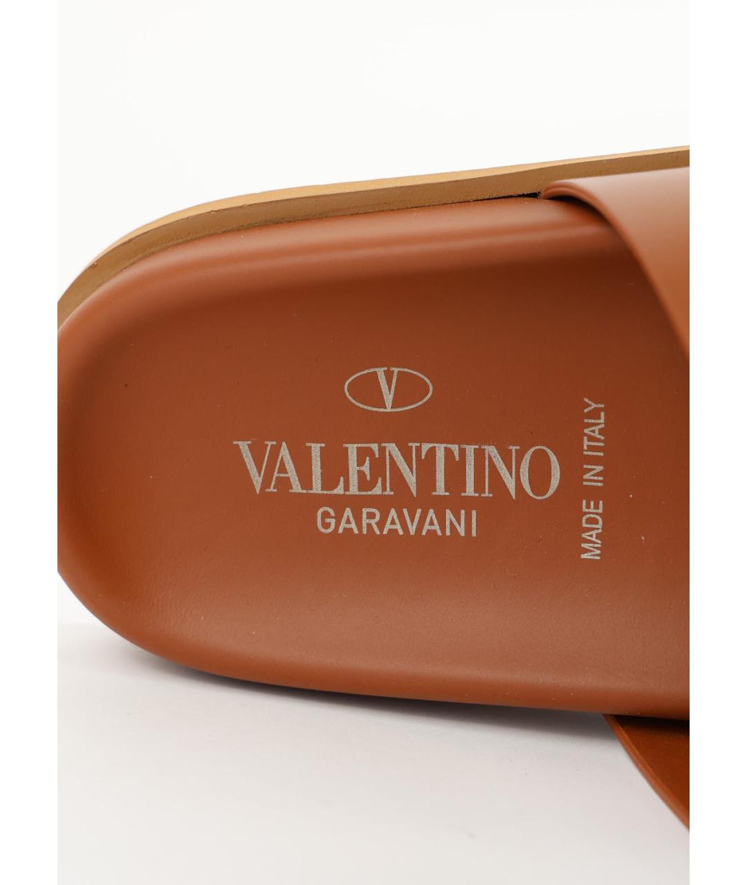 VALENTINO Коричневые кожаные сандалии, фото 5