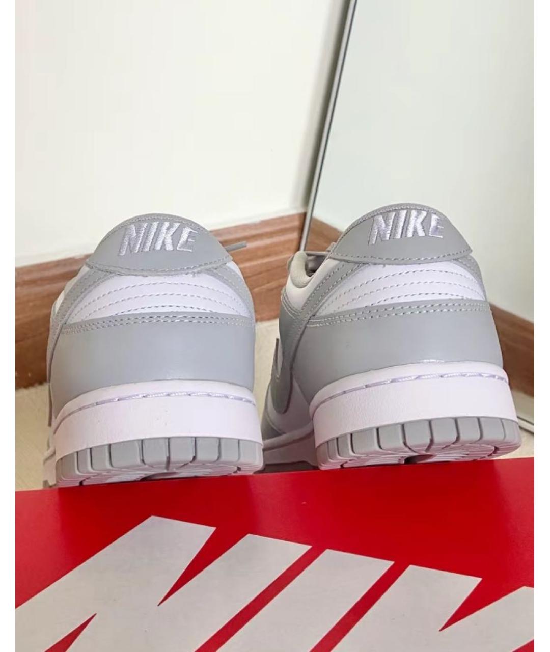 NIKE Серые кожаные низкие кроссовки / кеды, фото 8