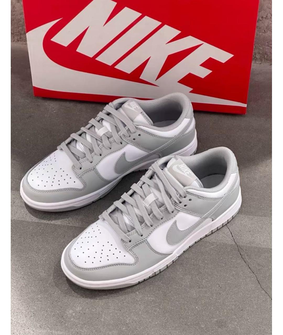 NIKE Серые кожаные кеды, фото 5