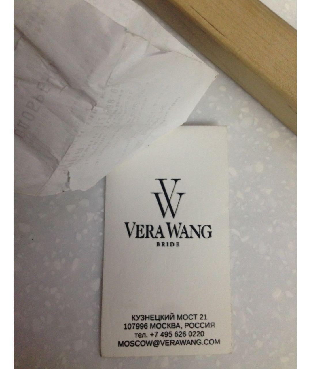 VERA WANG Бежевое шифоновое свадебное платье, фото 6