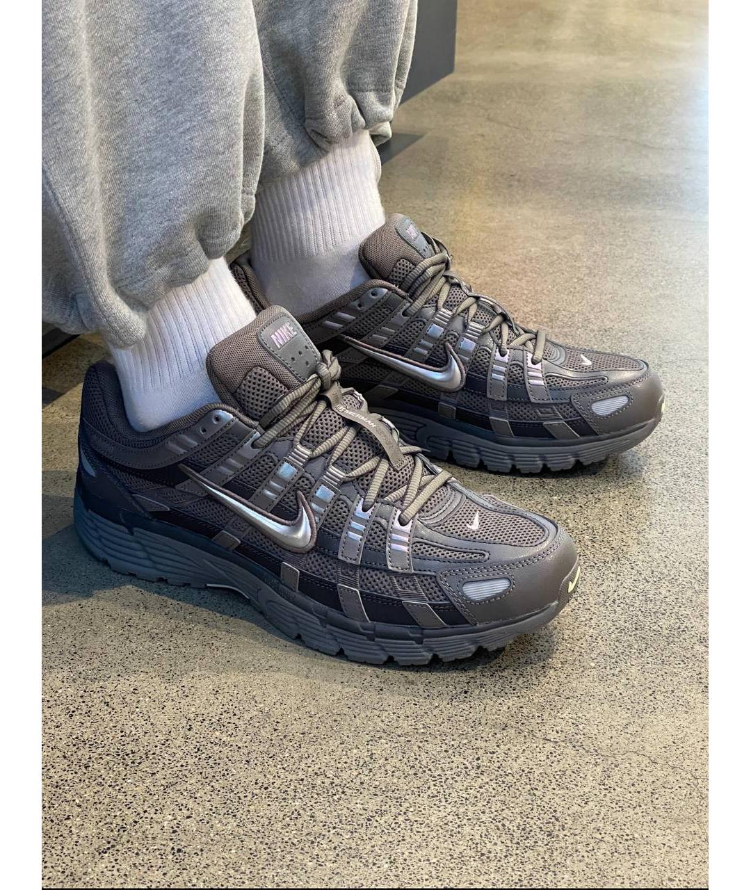 NIKE Черные кожаные низкие кроссовки / кеды, фото 5