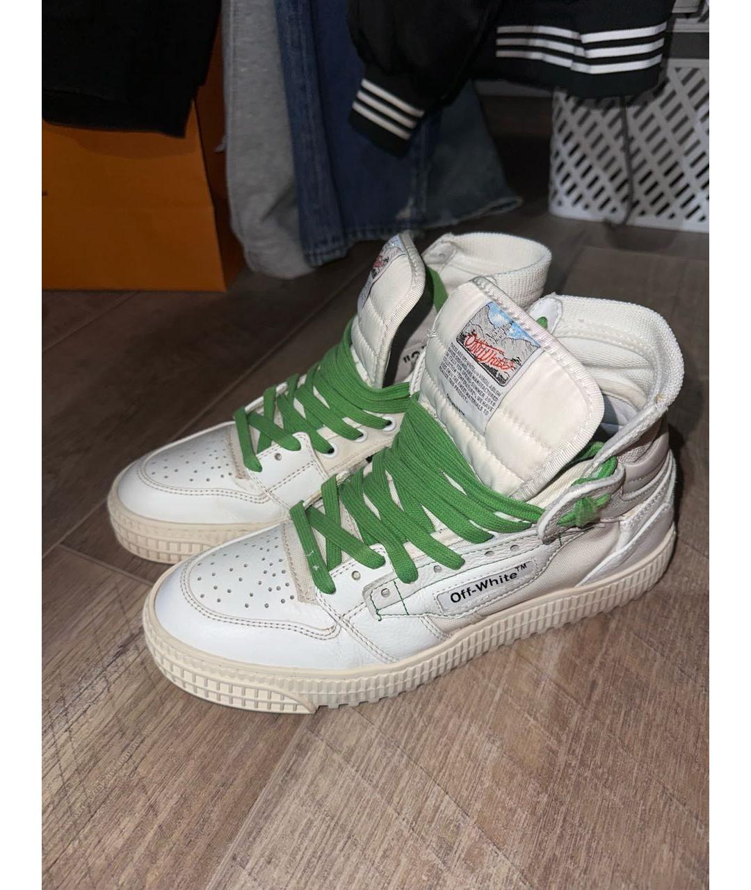 OFF-WHITE Белые кожаные кеды, фото 2