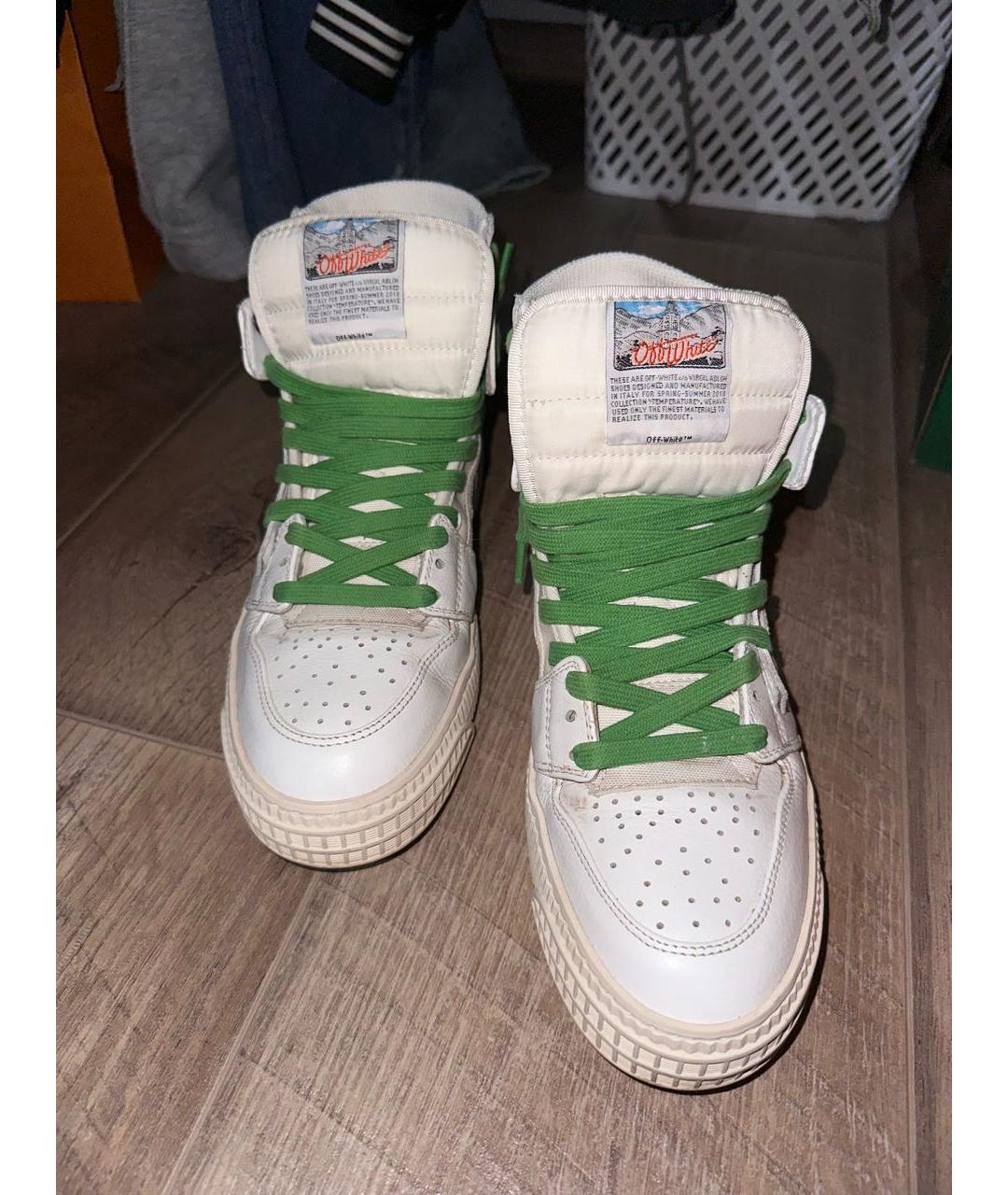 OFF-WHITE Белые кожаные кеды, фото 3